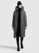 khujo-coat-trudie-foam-green-wadenlanger-damen-steppmantel image 6