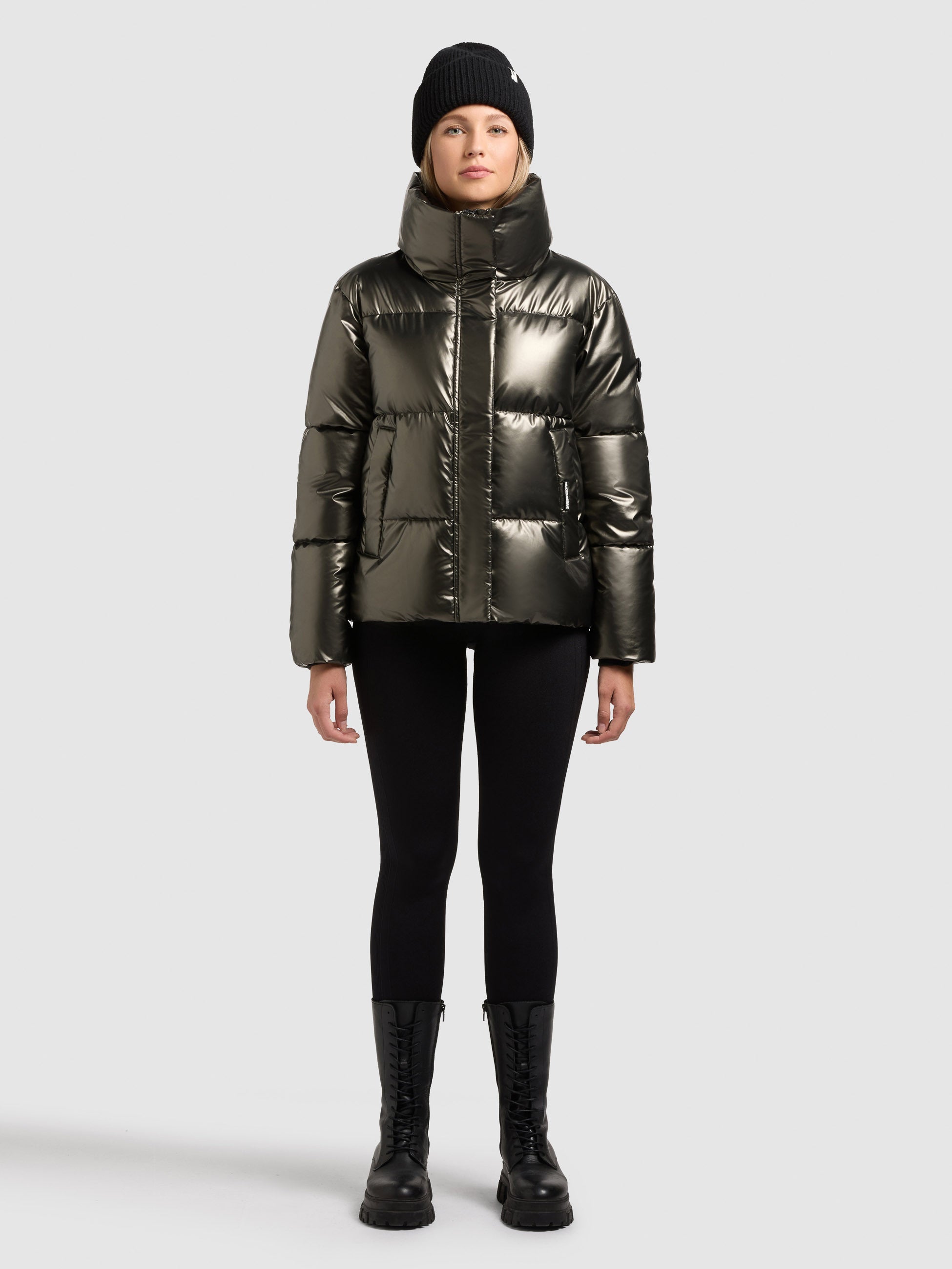 khujo-rinja2-shiny-damen-winterjacke-mud-brown image 1