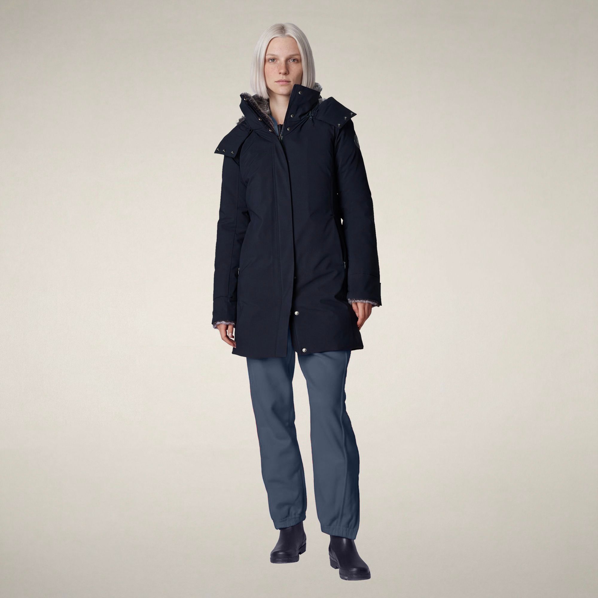 save-the-duck-samantah-damen-winterparka-arctic-blu-nero image 1