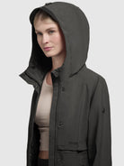 khujo-harpe-damen-kurzmantel-dunkelbraun-slim-fit-mit-kapuze image 7