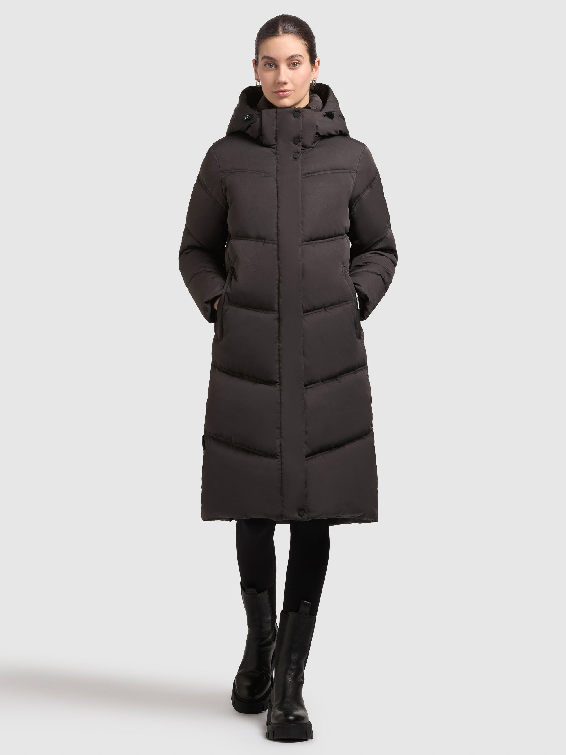 khujo-coat-ainu2-moody-plum-knielanger-wattierter-steppmantel-damen image 1