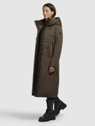 khujo-barla-wintermantel-dark-olive-wattiert image 2