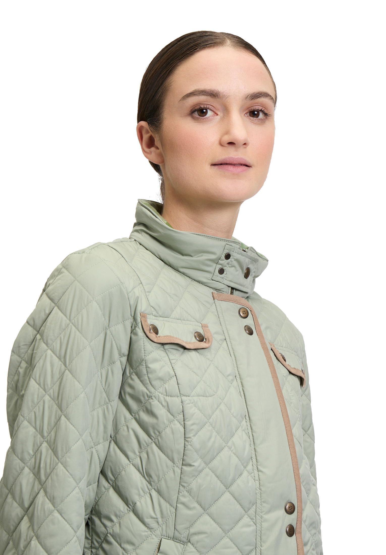 gil-bret-damen-steppjacke-9005-5227-karo-materialmix-mit-lederimitat-wattiert image 3
