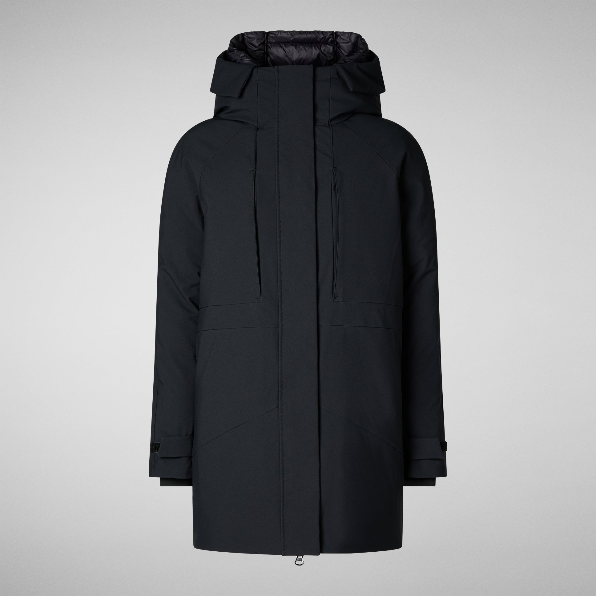 save-the-duck-gena-damen-parka-lang-mit-kapuze-schwarz image 5