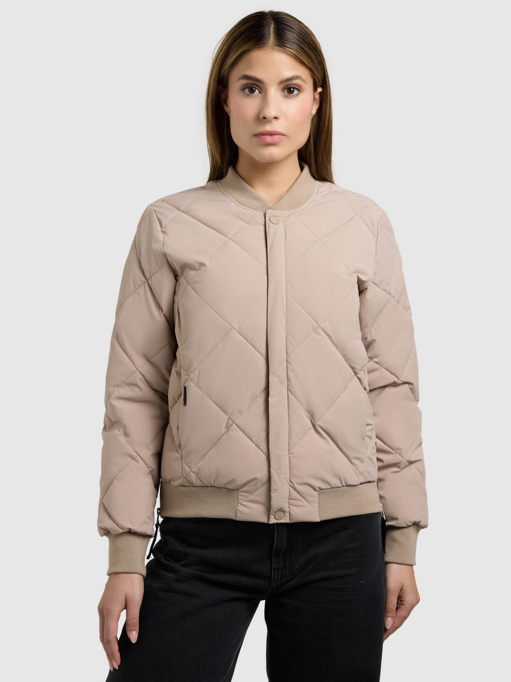 khujo-ange2-jacke-latte-beige-kurz-bomber-steppjacke image 7