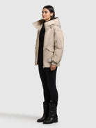 khujo-jacke-cela-light-beige-damen-bomberjacke-mit-kapuze image 2