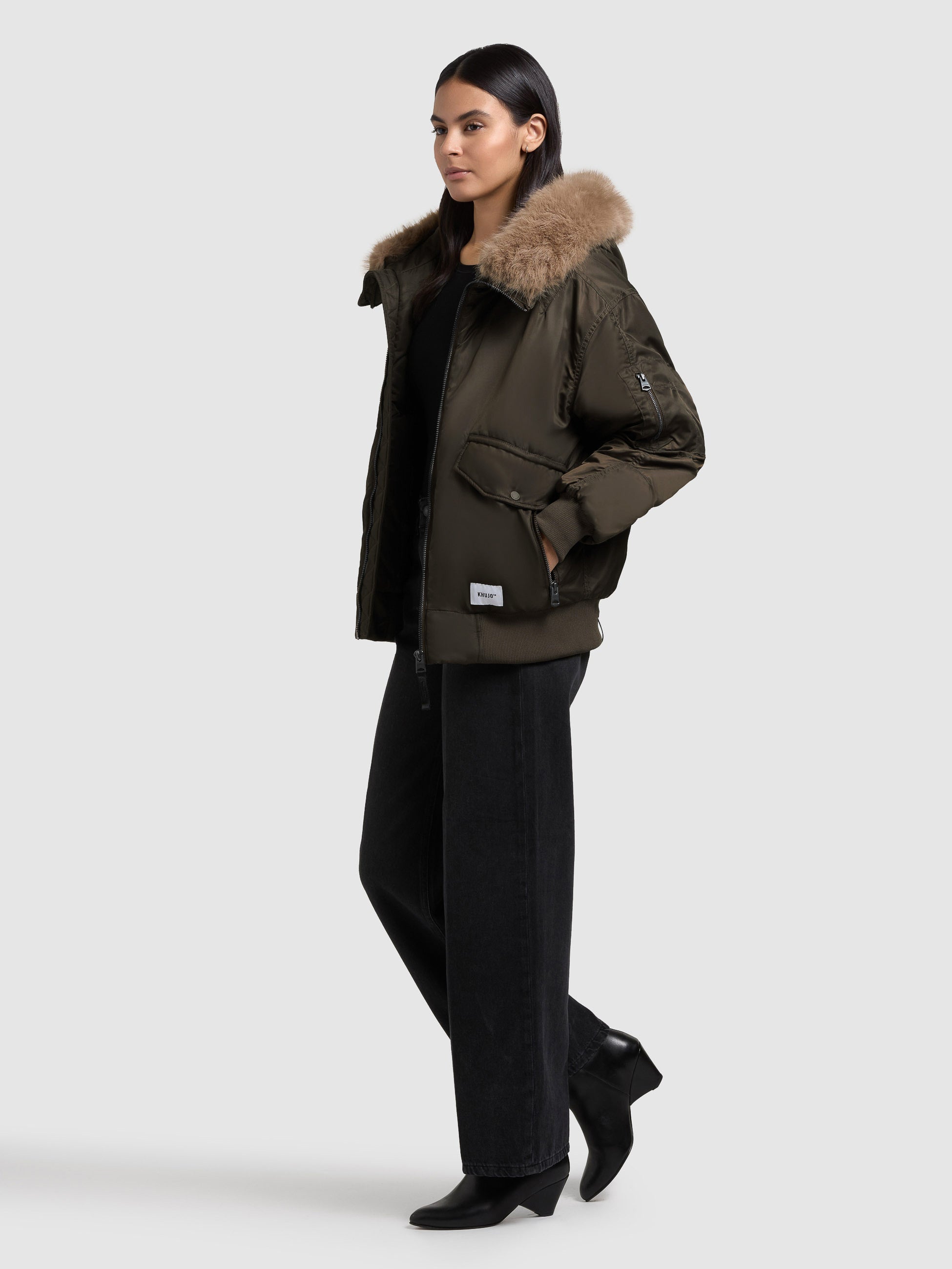 khujo-jacke-cela-forest-green-bomberjacke-loose-fit-gl-nzend image 1