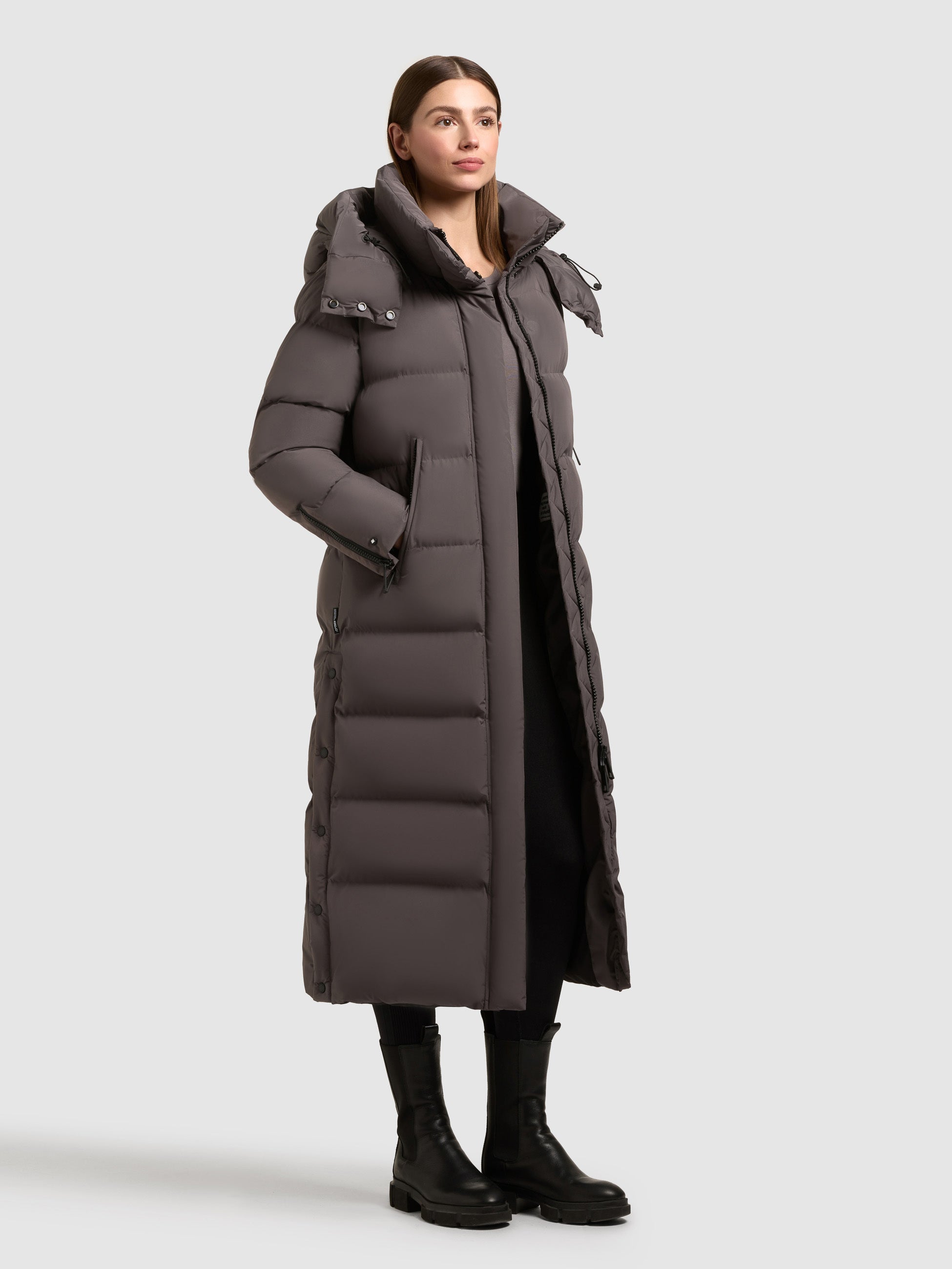 khujo-holly-damen-steppmantel-graphite-grey-fellimitat-kragen image 6