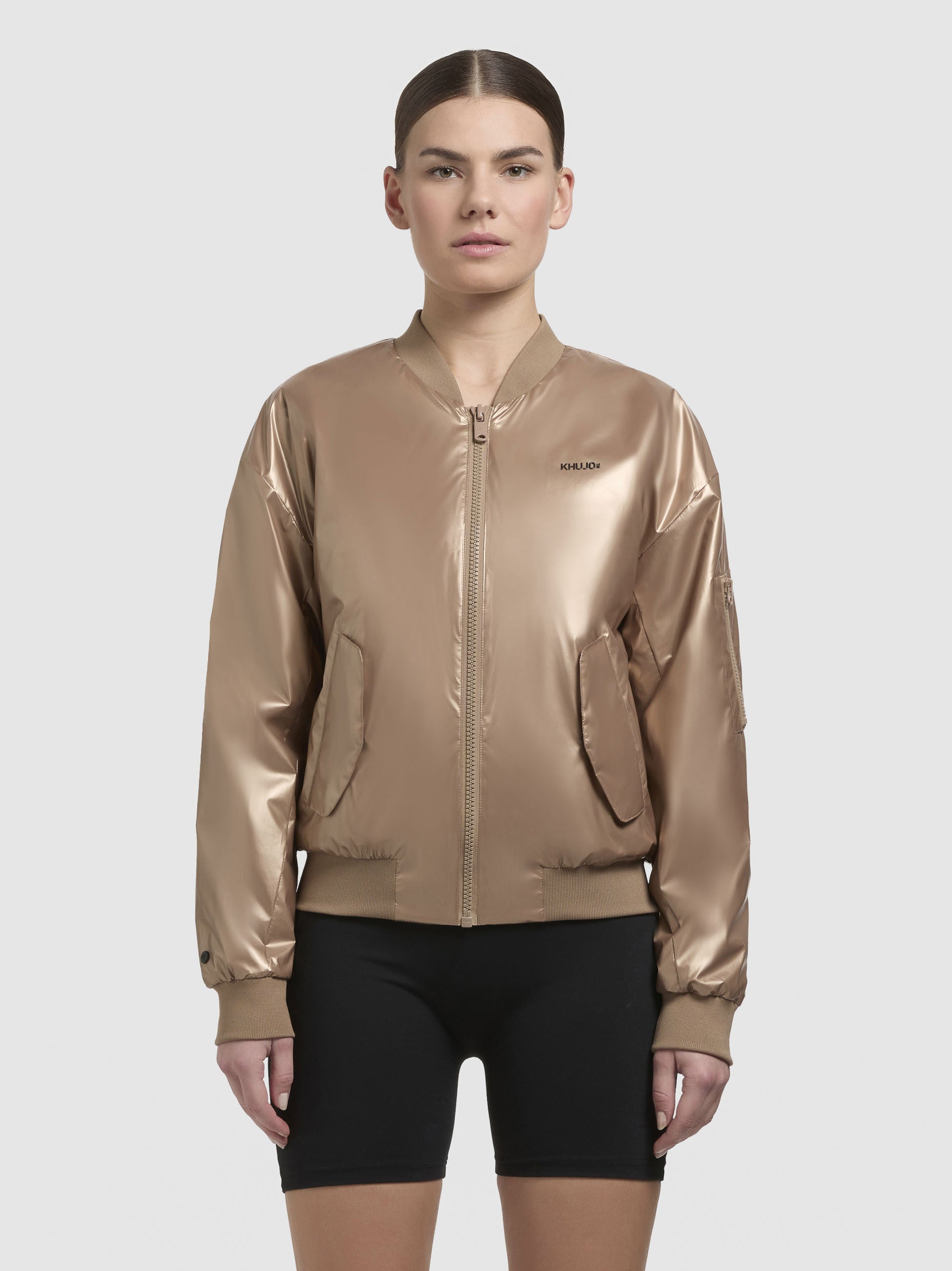 khujo-jacke-aneo-gold-damen-bomberjacke-gl-nzend image 4