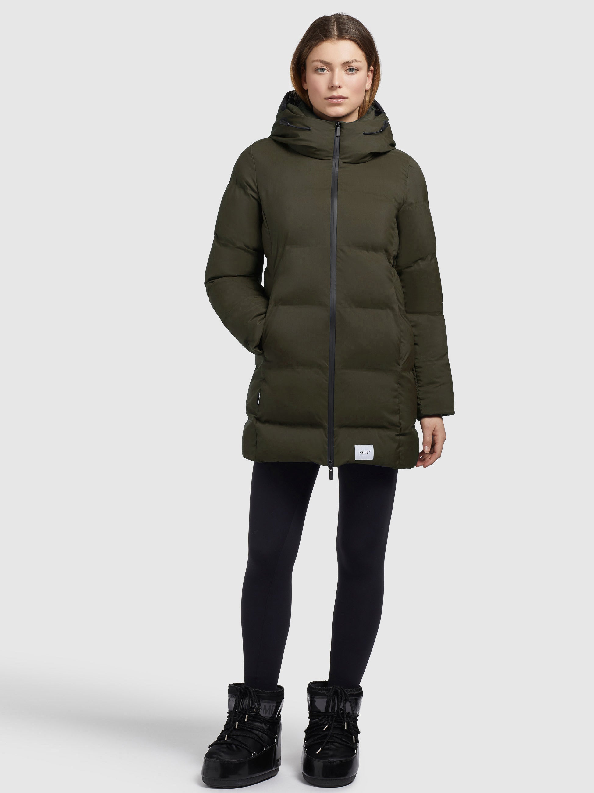 khujo-jacke-tanare2-damen-steppjacke-khaki-regular-fit image 1