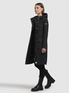 khujo-dipa-damen-coat-black-ultraleichter-packable-mantel-mit-kapuze image 2