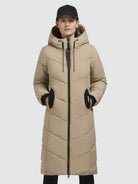 khujo-mantel-aribay5-sand-lange-damen-steppjacke-mit-strick-mix image 4