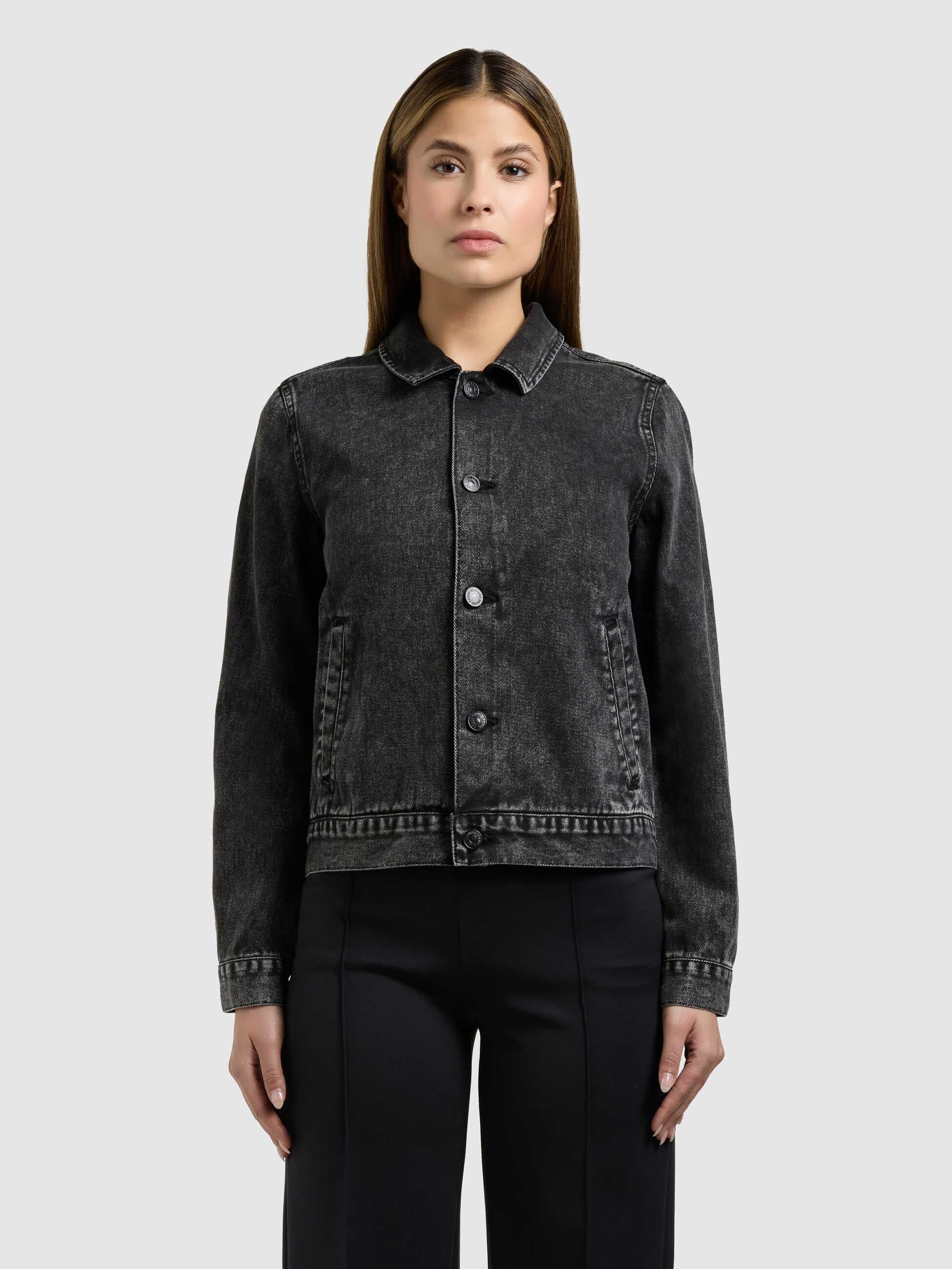 khujo-renia-damen-jeansjacke-black-gerade-blouson-aus-baumwoll-denim image 4