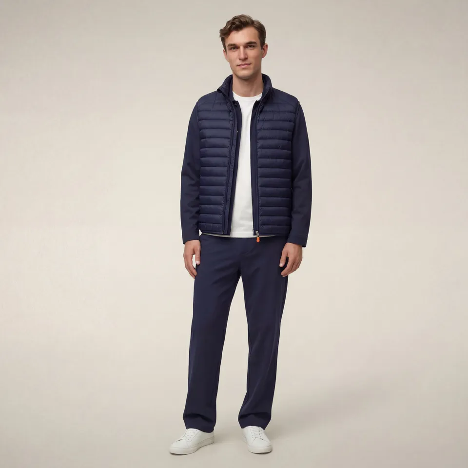 save-the-duck-adam-steppweste-herren-navy-slim-fit-mit-stehkragen image 1