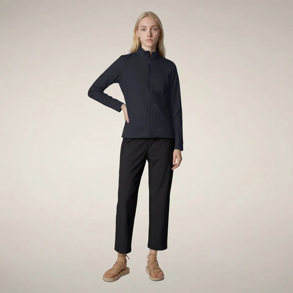 save-the-duck-pella-track-jacket-damen-blu-nero-smartleisure-zip-sweatshirt image 1