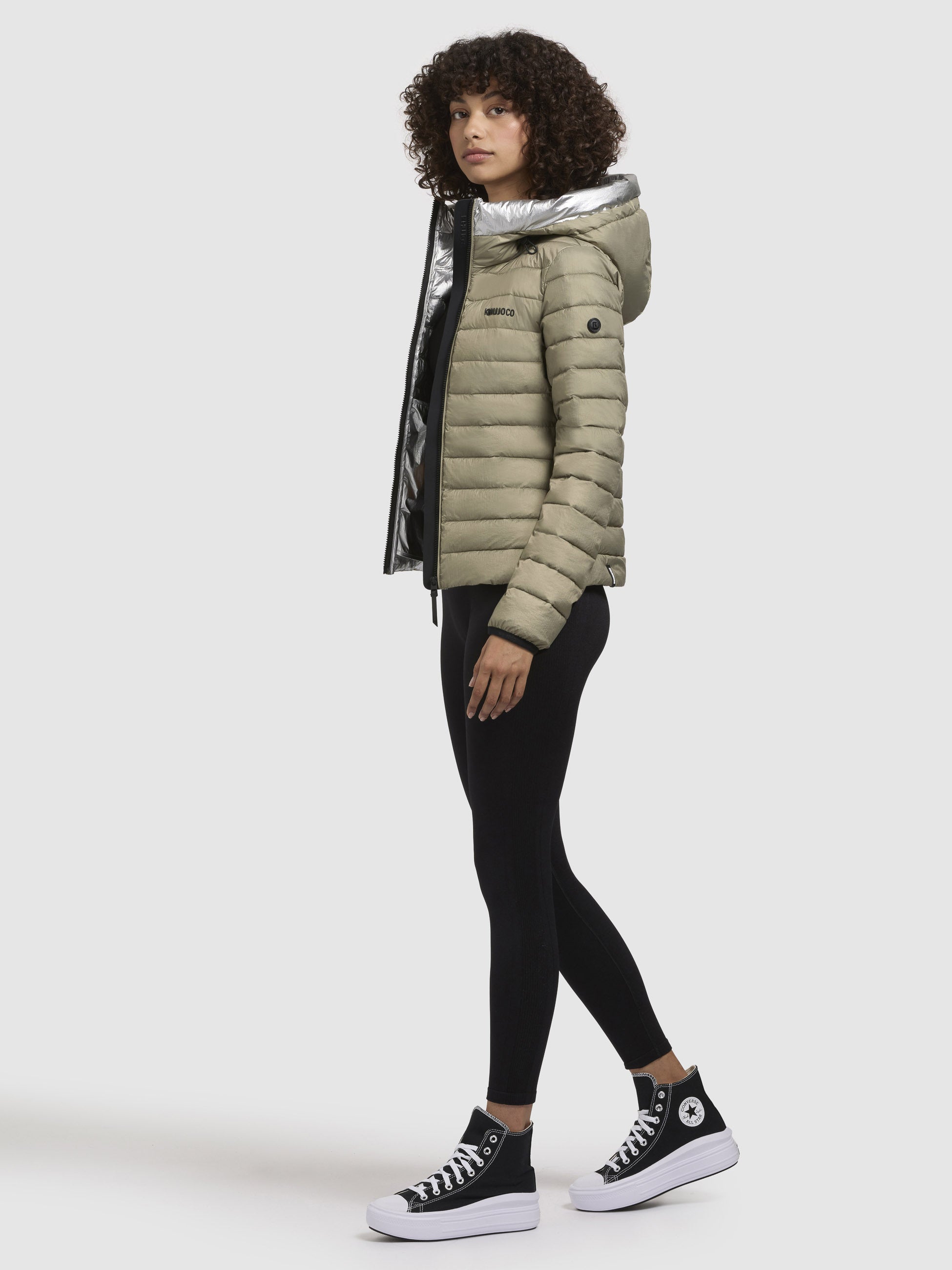 khujo-jacke-vroni-blassgr-n-damen-steppjacke-h-ftlang-mit-kapuze image 1