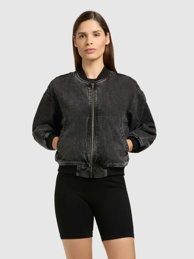 khujo-clara-black-damen-jeansjacke-blouson-bomberjacke image 1