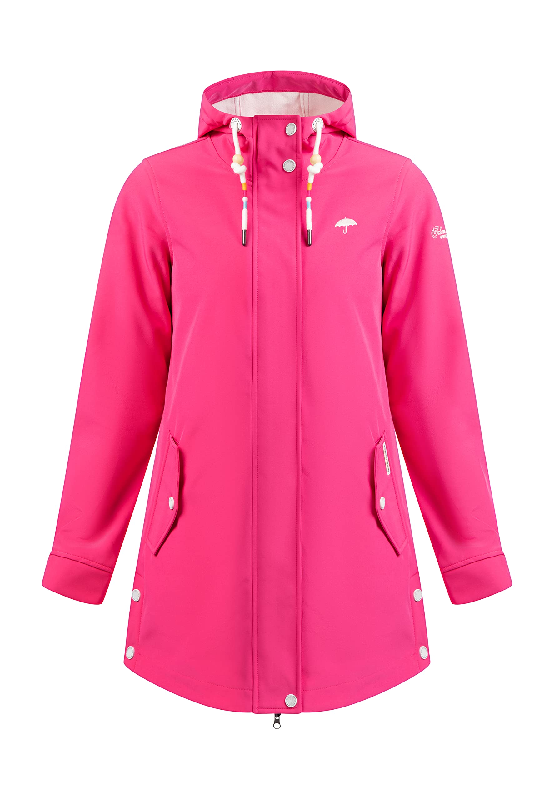 schmuddelwedda-damen-softshell-kurzmantel-wasserdicht-mit-kapuze-und-fleece image 1