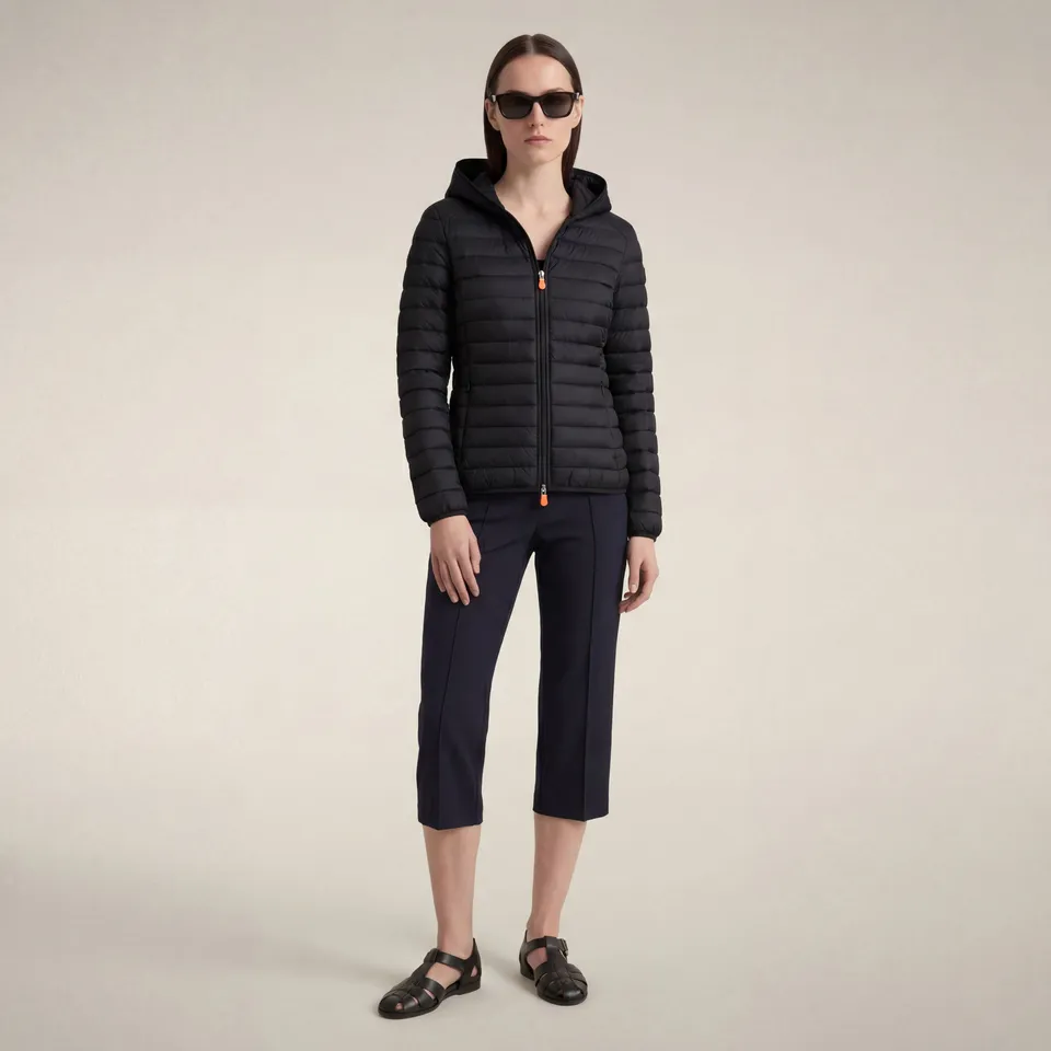save-the-duck-daisy-damen-steppjacke-schwarz-mit-kapuze image 1