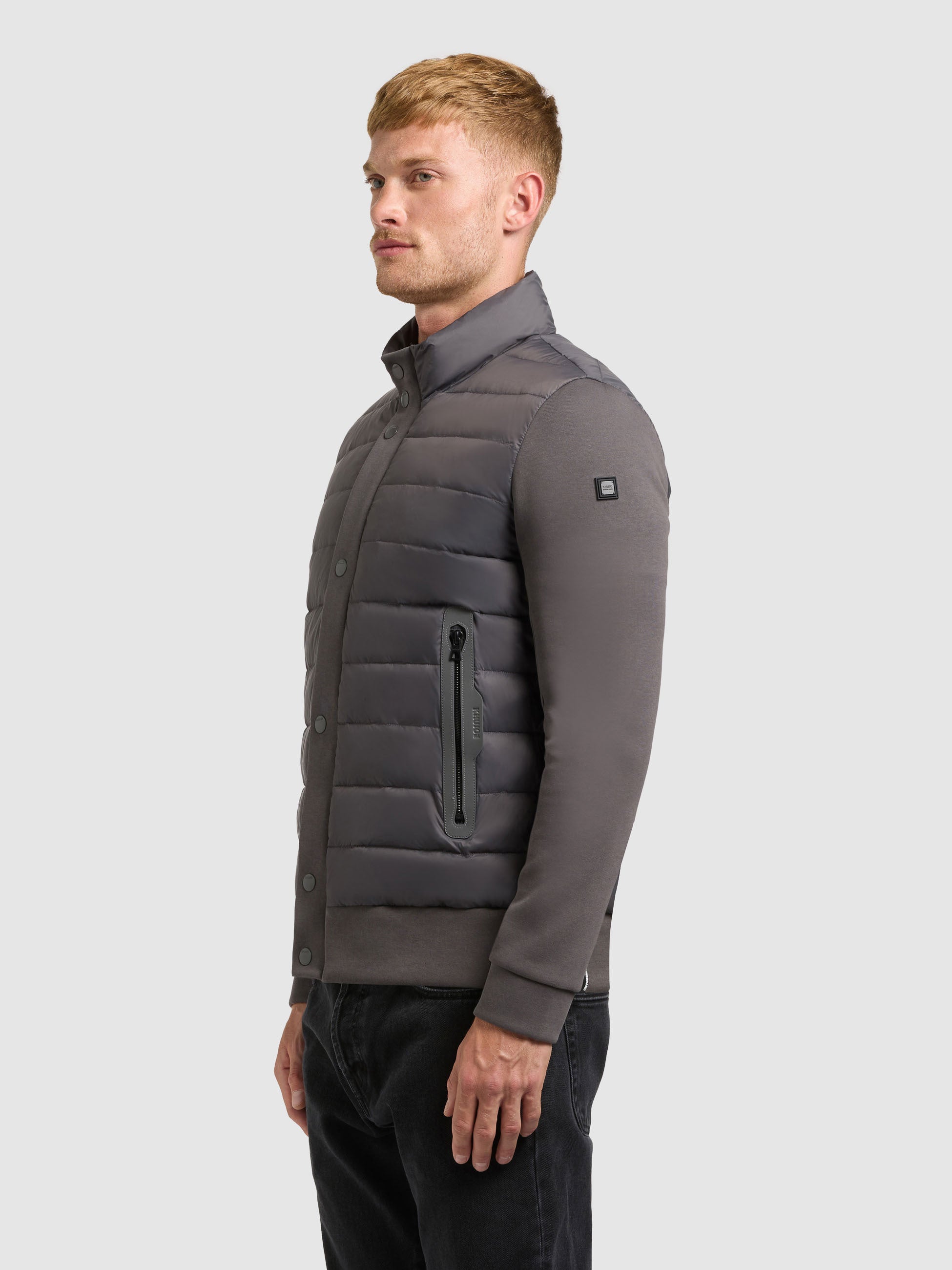khujo-jacke-walnut-slate-grey-kurze-steppjacke-im-materialmix image 5