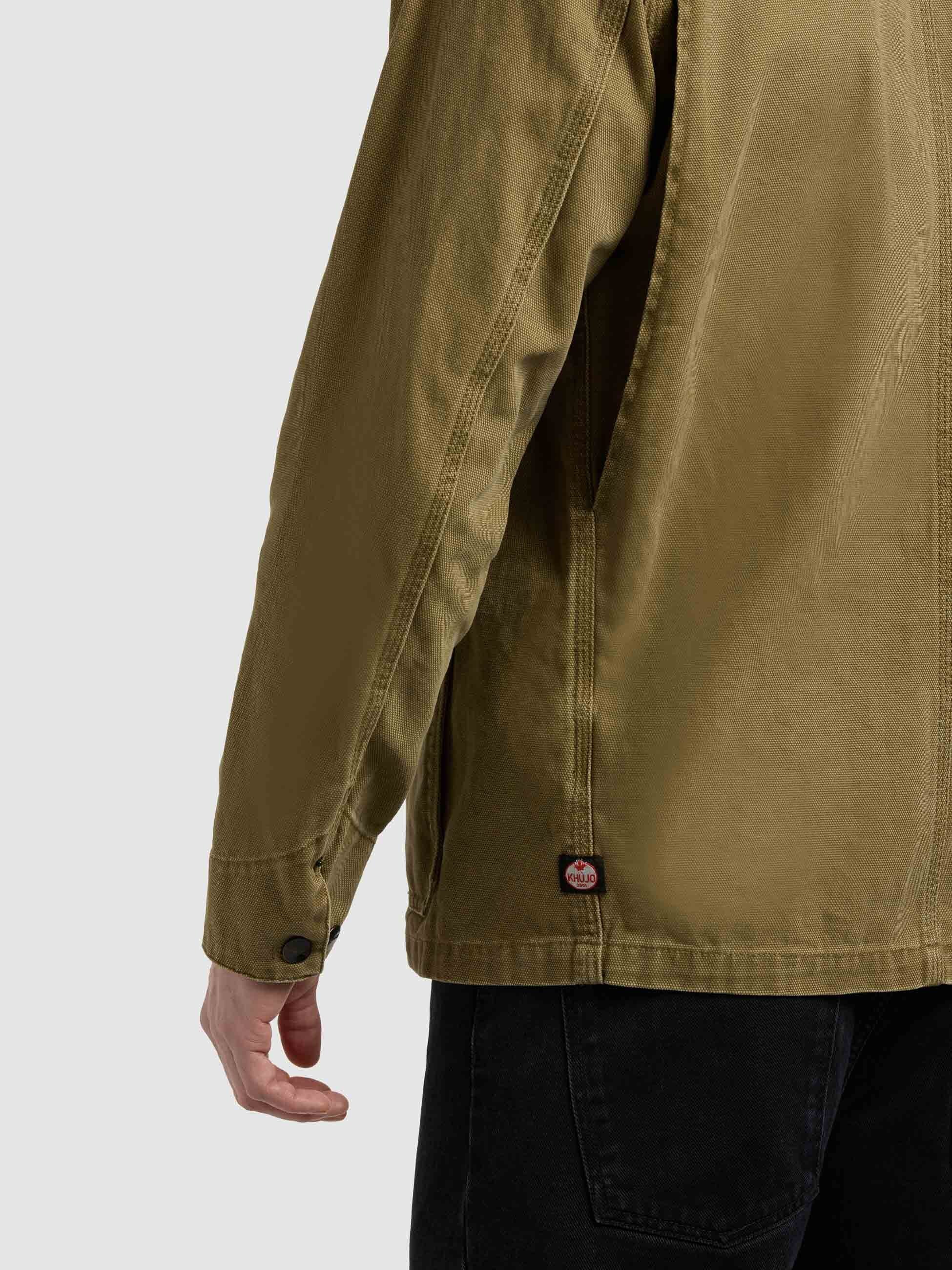 khujo-jacke-nuhh-canary-green-workwear-canvas-jacke-mit-cordkragen image 8