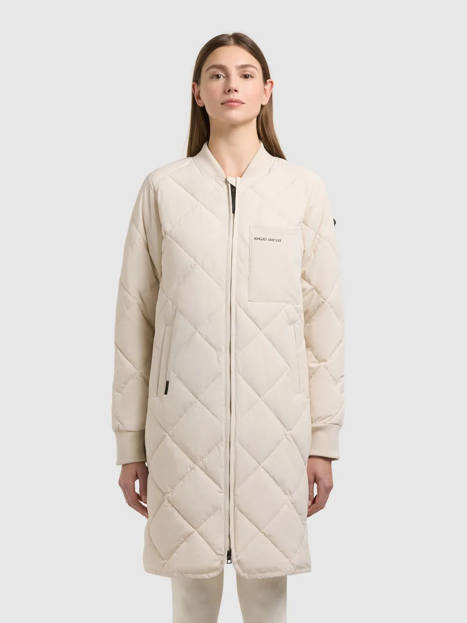khujo-mantel-ymal2-oat-white-damen-kurzmantel-steppmantel-regular-fit image 1