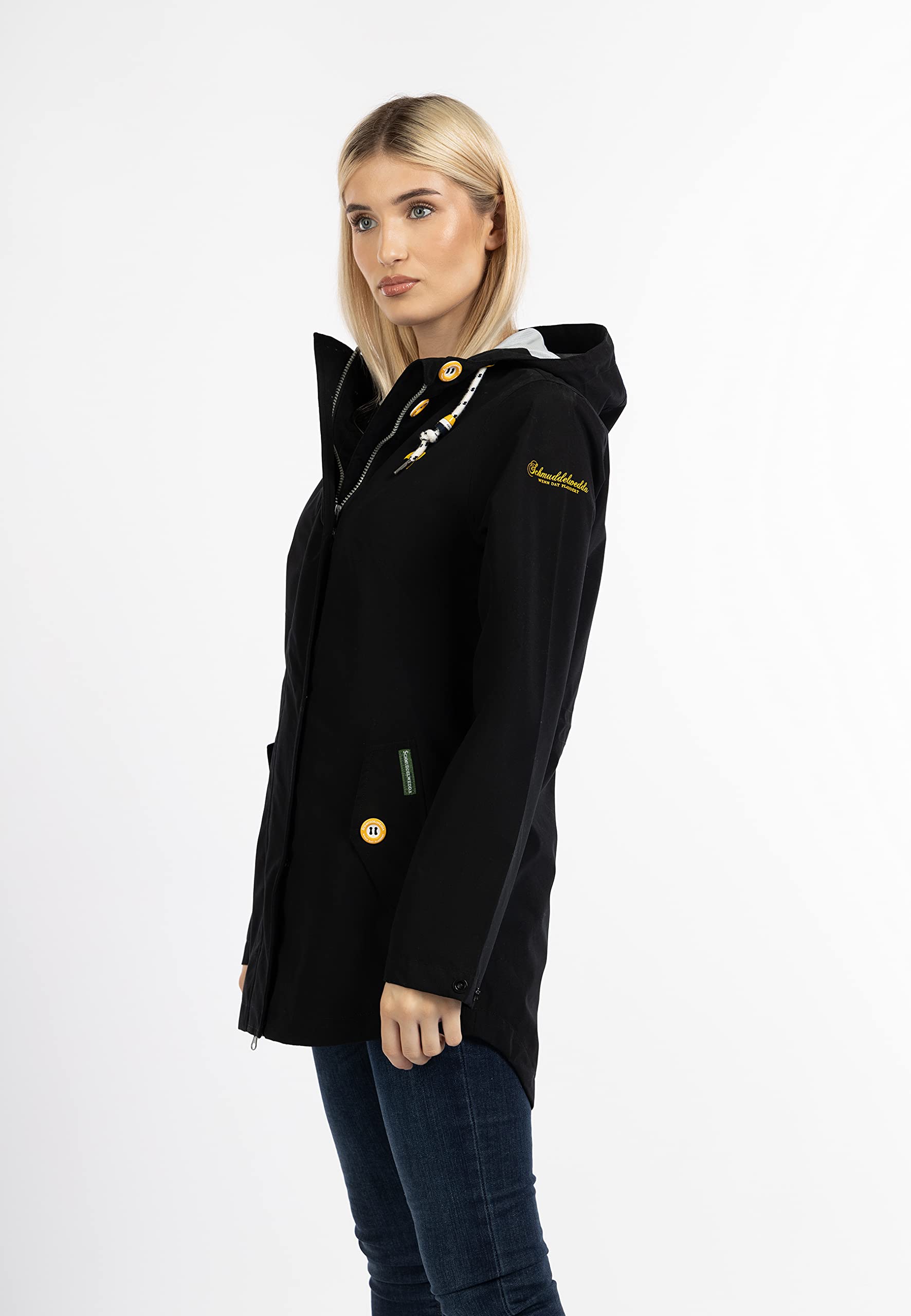 schmuddelwedda-damen-regenjacke-langarm-wasserdicht-mit-kapuze-und-druckknopflei image 4