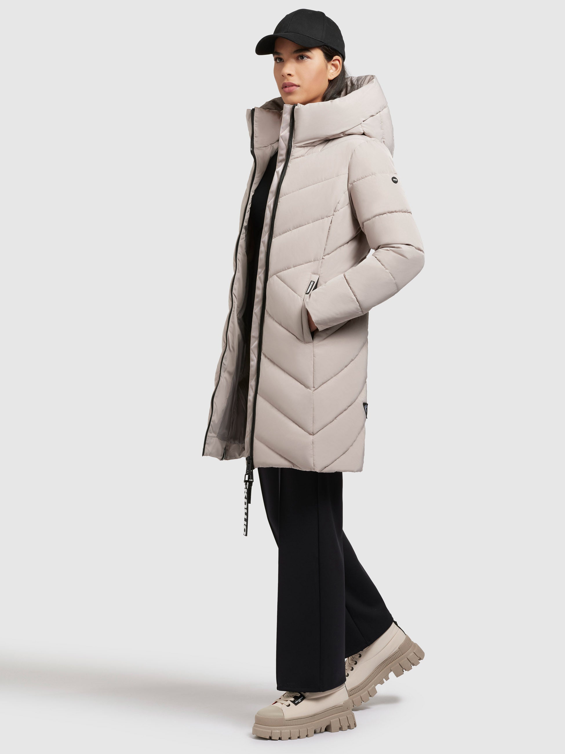 khujo-mantel-darka-hellbeige-regular-fit-steppmantel-damen image 2