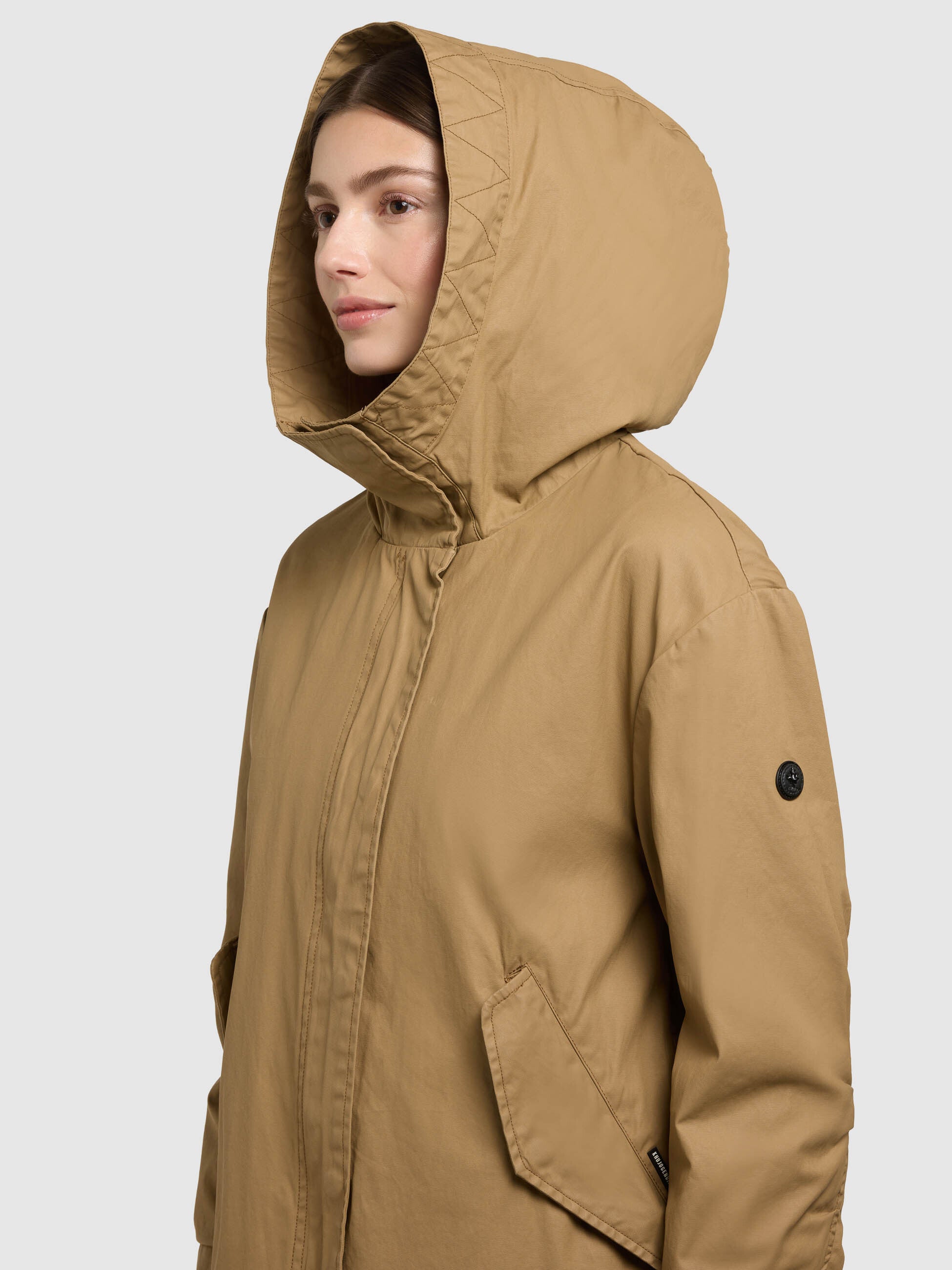 khujo-mantel-nele-dark-beige-gewachster-baumwoll-parka-f-r-damen image 7