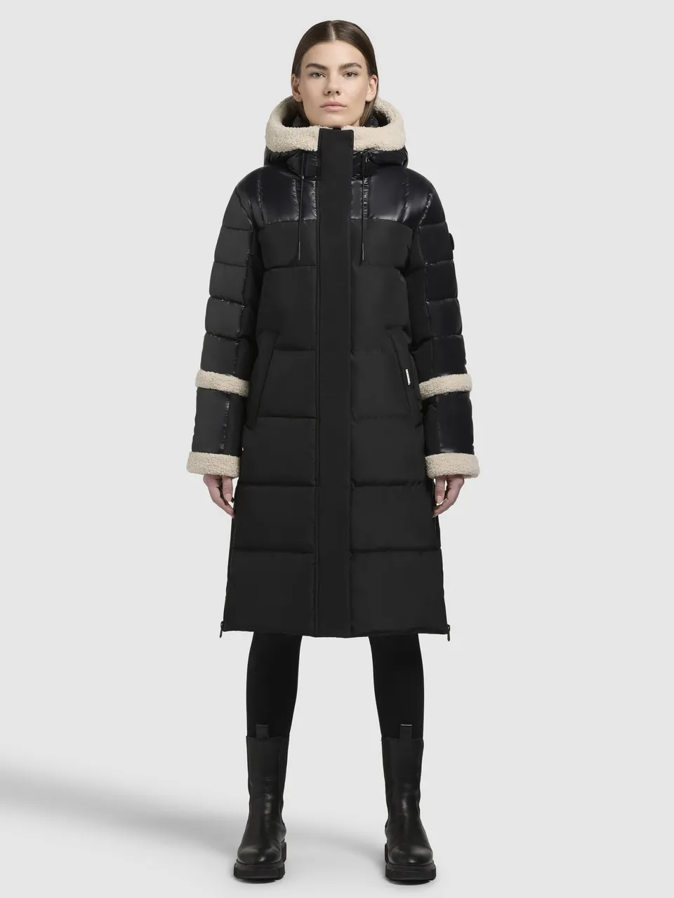 khujo-mantel-desna-steppmantel-schwarz-teddyfleece image 1