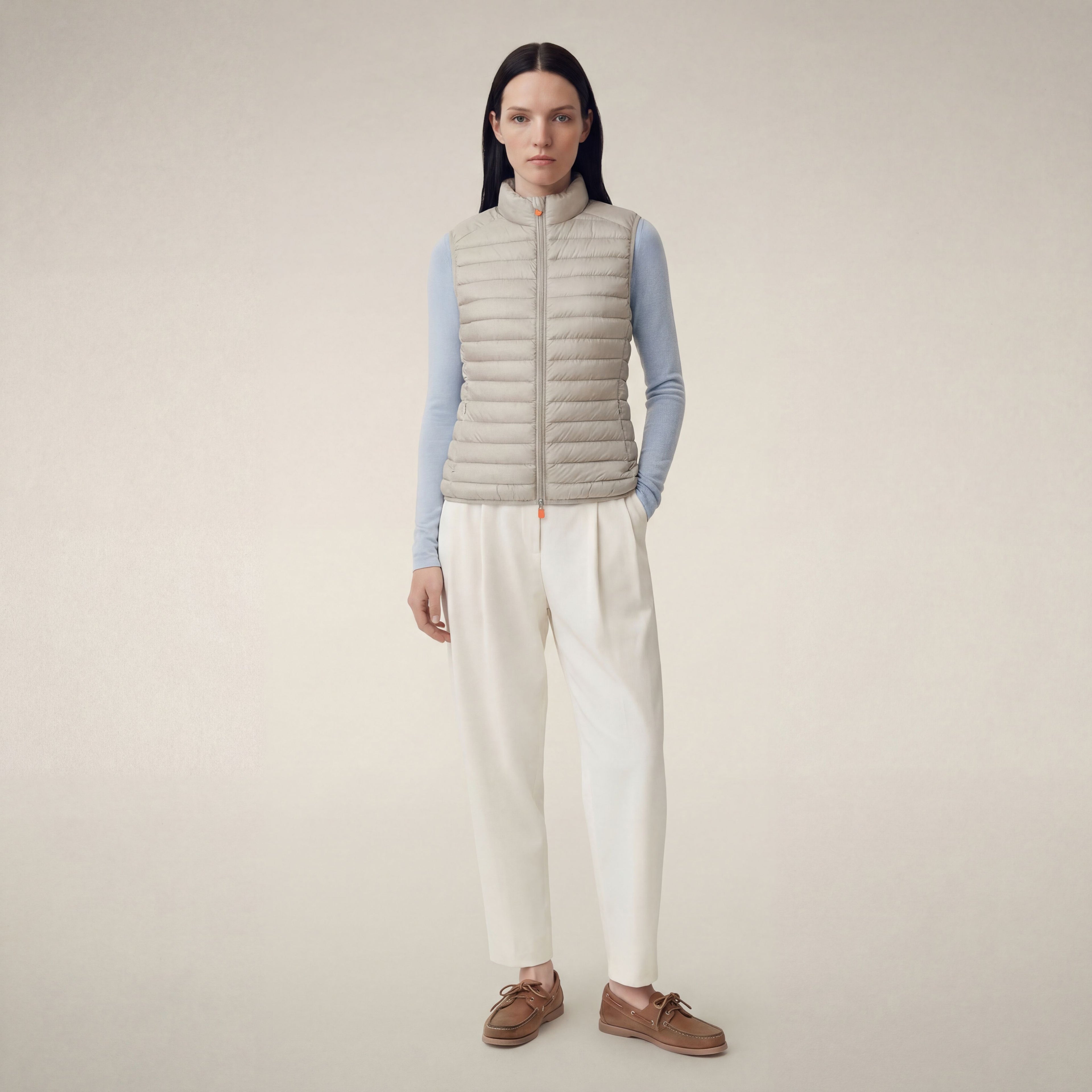 save-the-duck-charlotte-damen-steppweste-slim-fit-hellbeige image 1