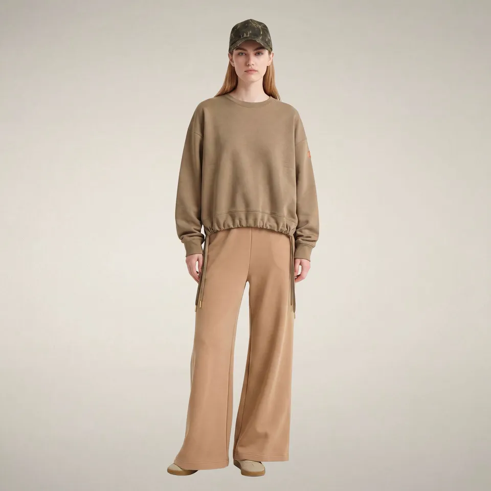 save-the-duck-akemi-sweatshirt-damen-beige-biscotto-rundhals image 1