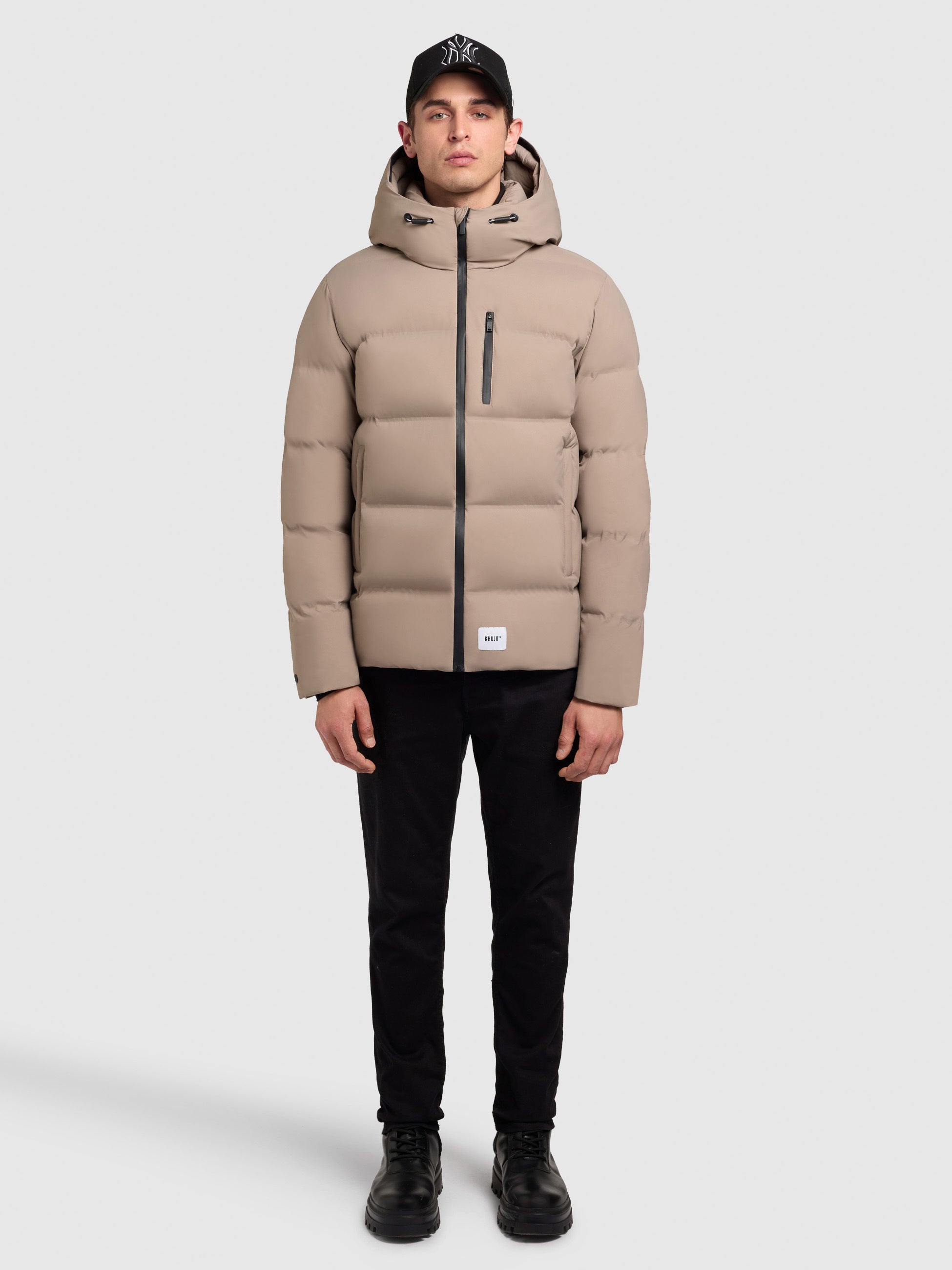 khujo-silas3-damen-steppjacke-greige-wattiert-mit-kapuze image 1
