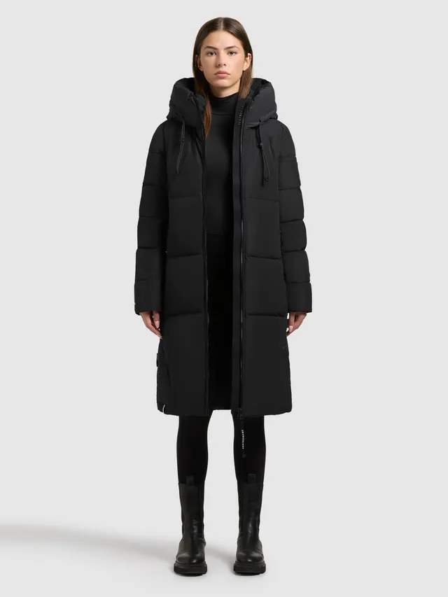 khujo-coat-jasmine-damen-steppmantel-in-black-wattiert-knielang image 1