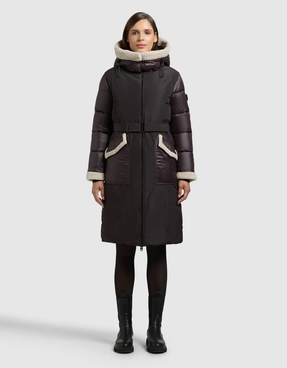 khujo-mantel-poppy-moody-plum-kurzmantel-knielang-teddyfleece image 1