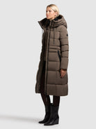 khujo-mantel-enakh-dull-green-damen-steppmantel-slim-fit image 2