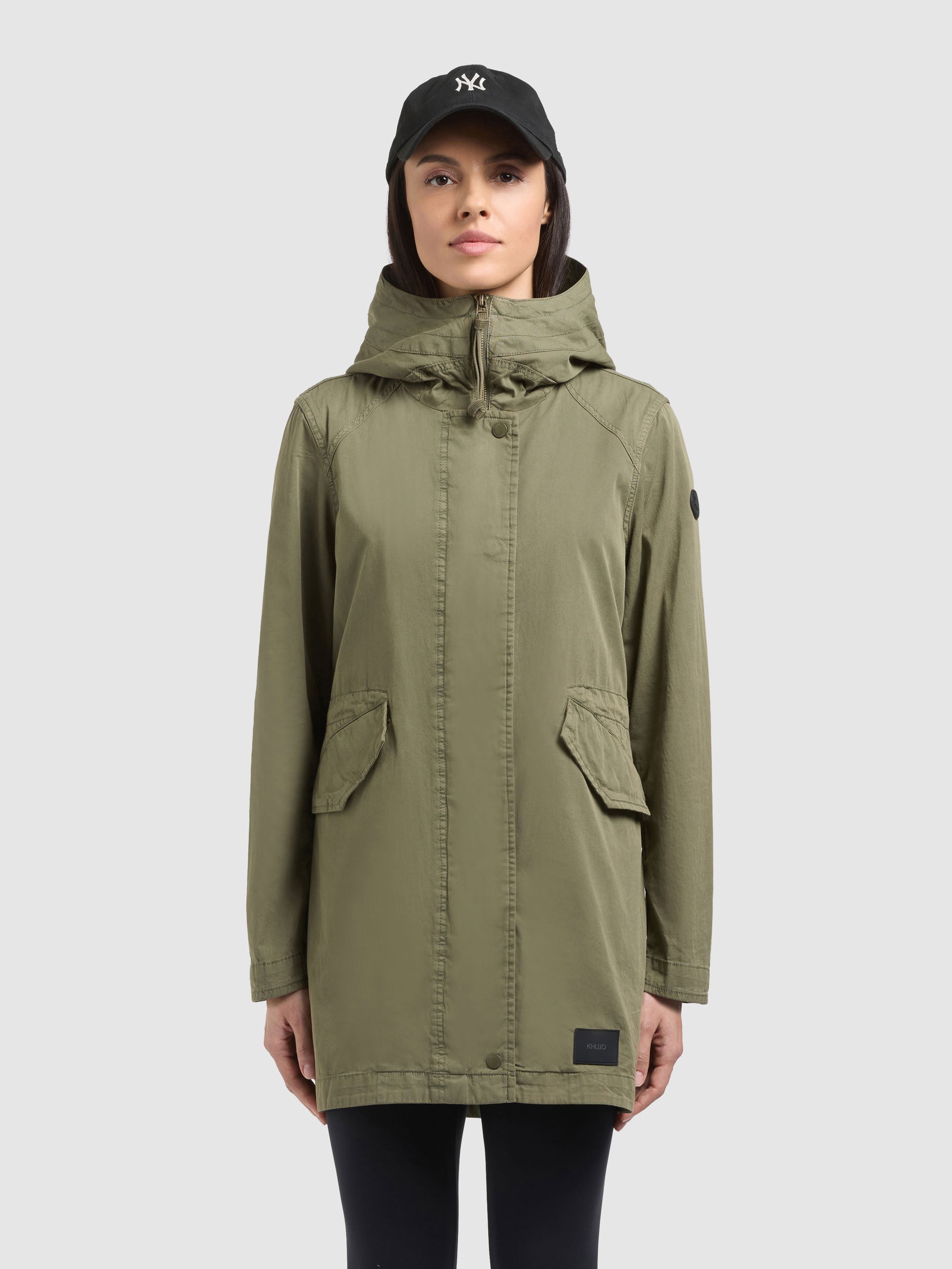 khujo-parka-nika-olive-damenmantel-baumwoll-twill-regular-fit image 1