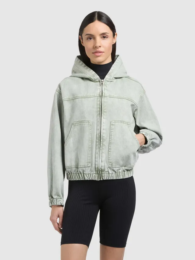 khujo-jacke-gretel-seagreen-damen-jeans-blouson-oversize-mit-kapuze image 1