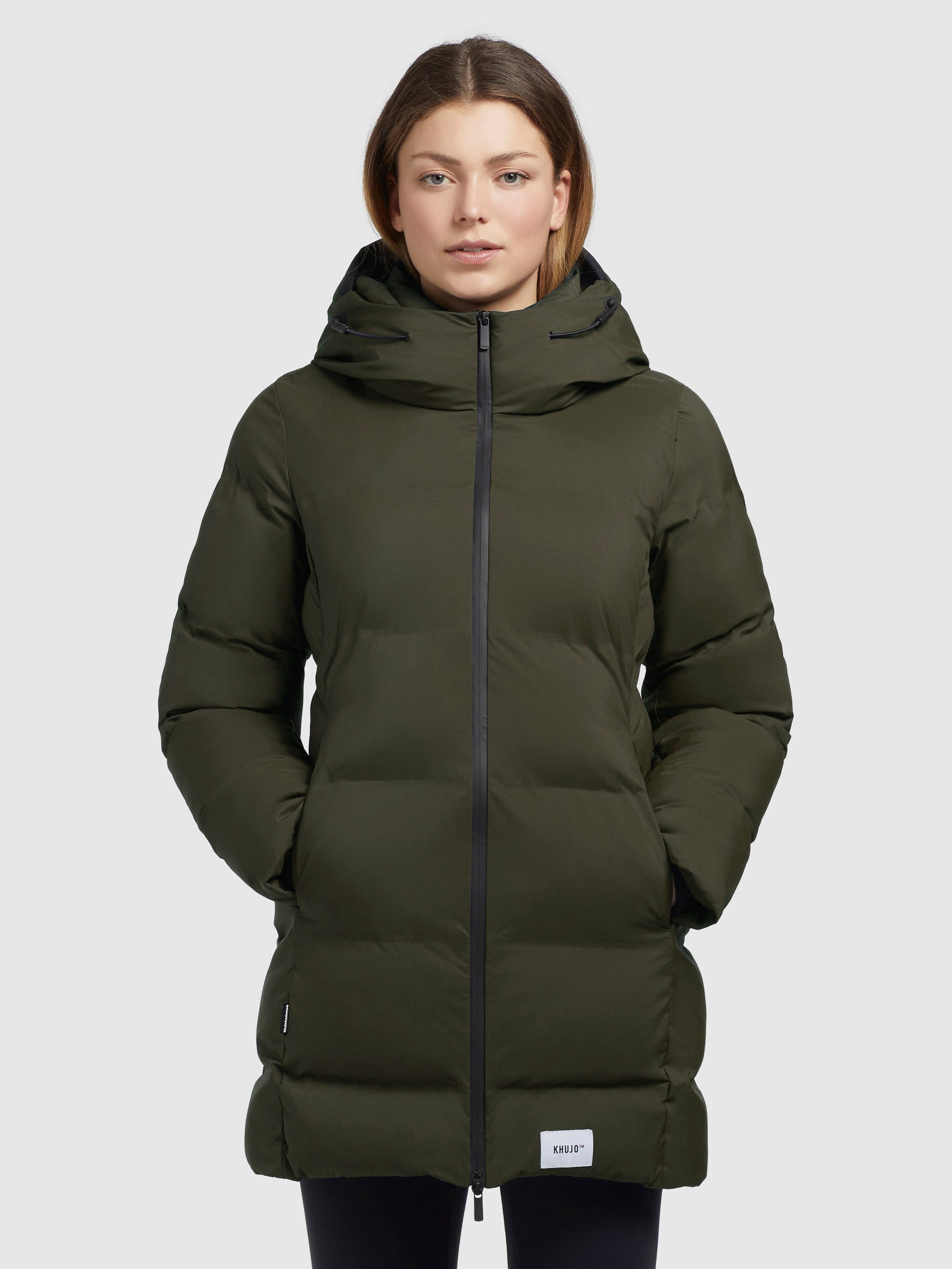 khujo-jacke-tanare2-damen-steppjacke-khaki-regular-fit image 4