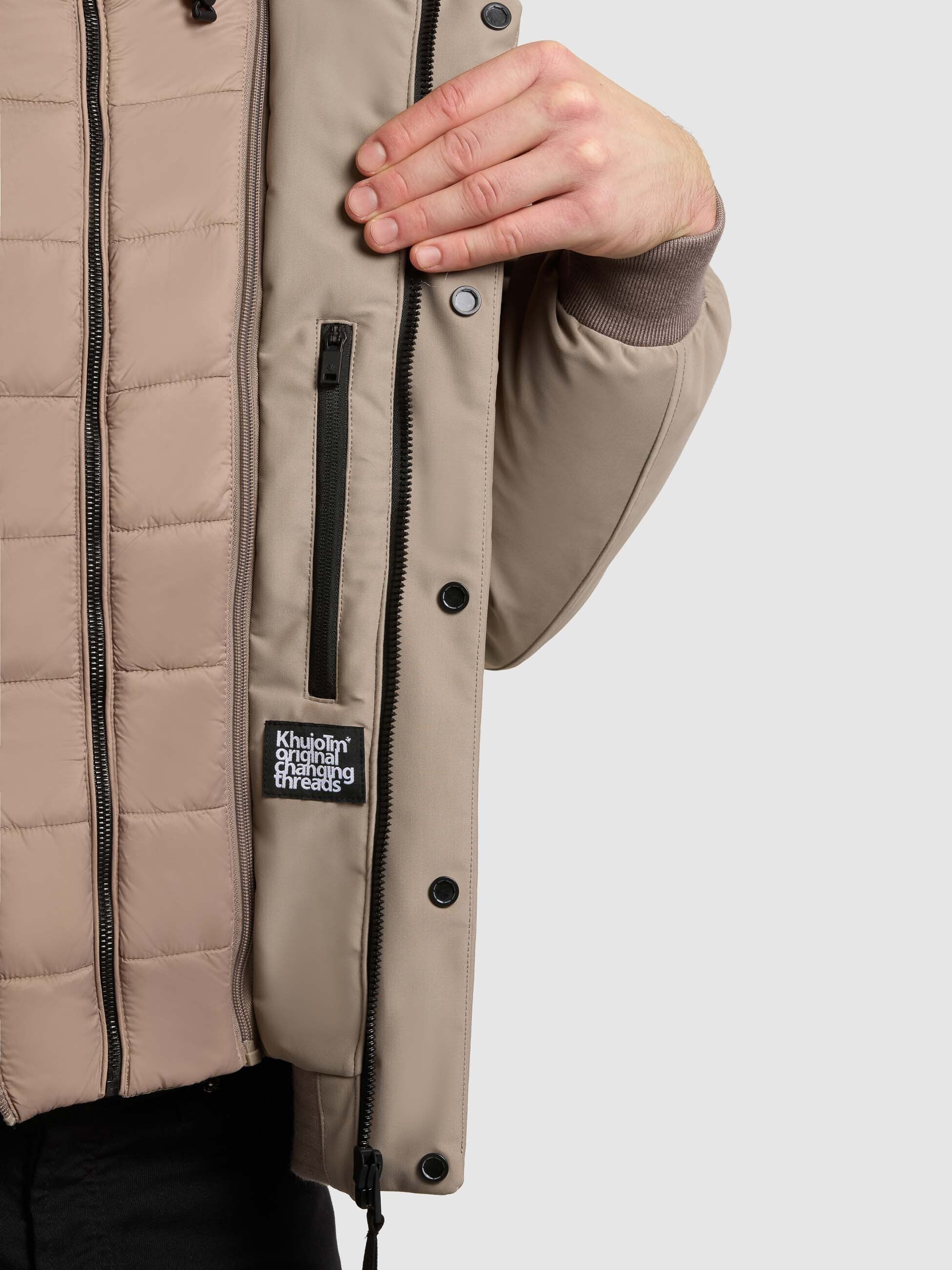 khujo-clemat-jacke-greige-damen-bomberjacke-winter-mit-steppeinsatz image 8
