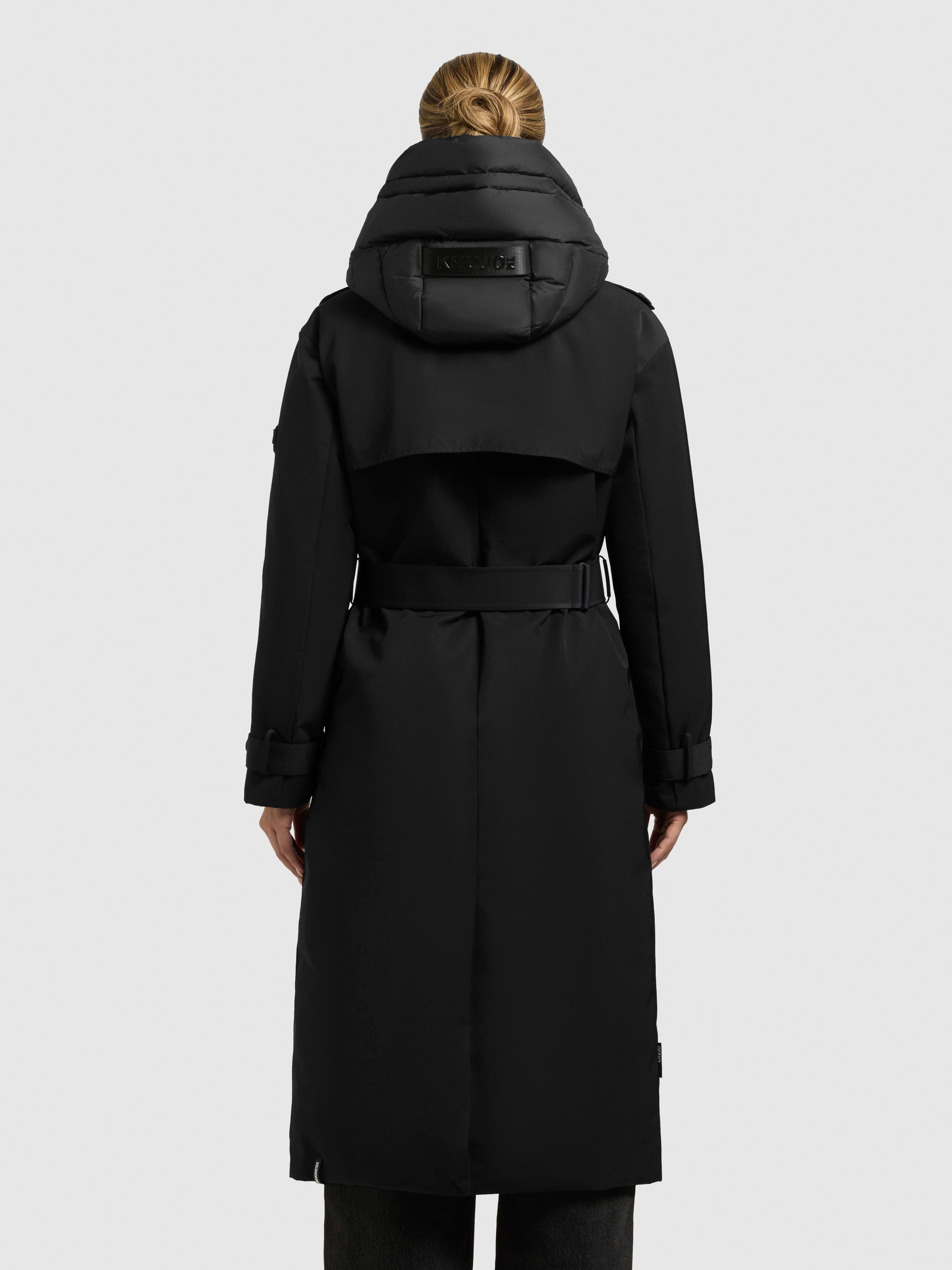 khujo-mantel-elena2-black-knielanger-damen-trenchcoat-mit-g-rtel image 3