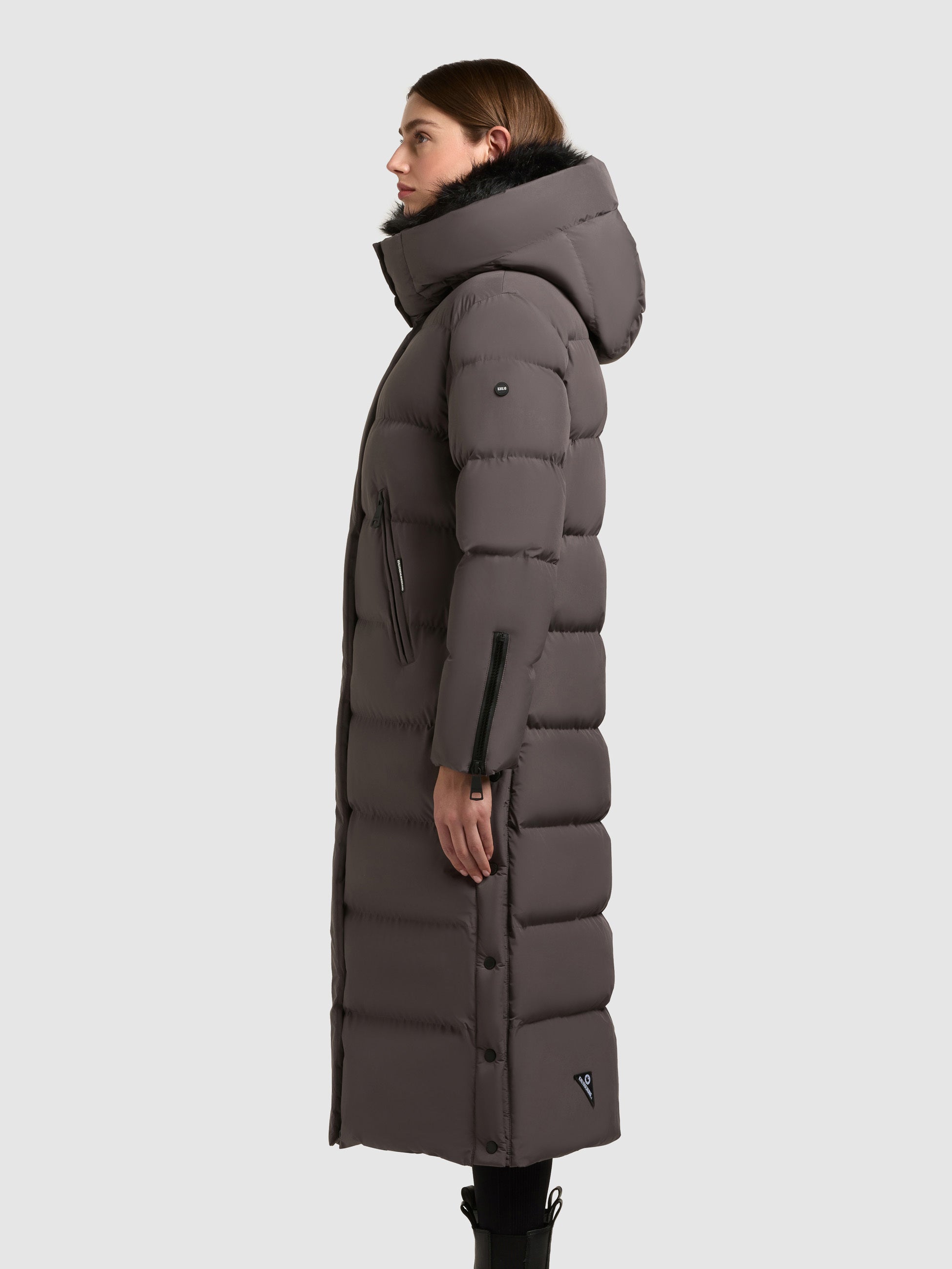 khujo-holly-damen-steppmantel-graphite-grey-fellimitat-kragen image 5