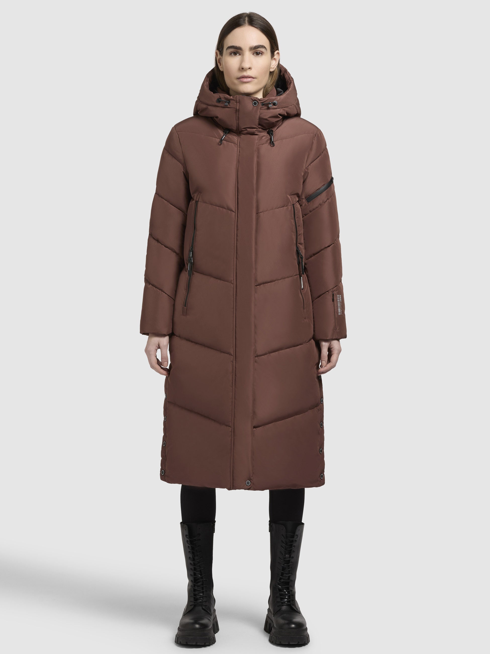 khujo-coat-sonje6-red-brown-damen-steppmantel-wadenlang image 1
