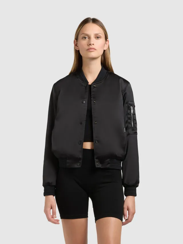 khujo-tami-bomberjacke-schwarz-damen-satin image 1