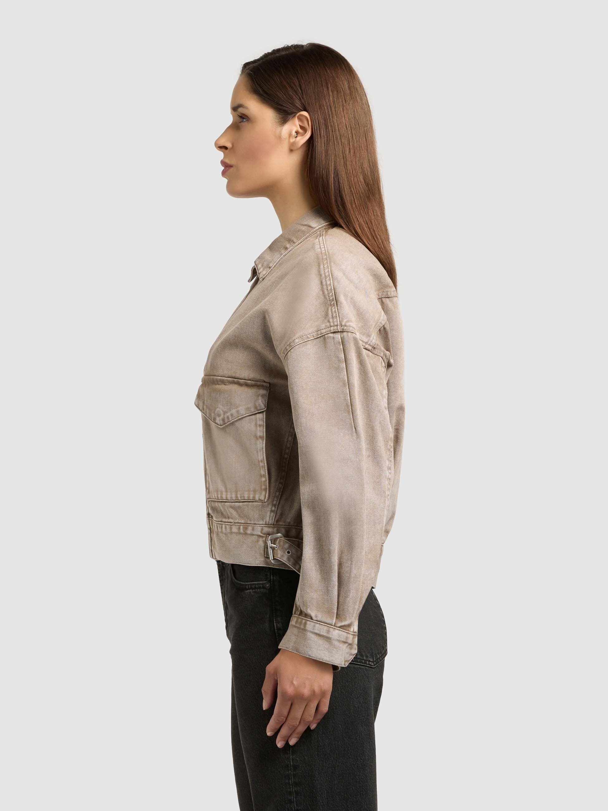 khujo-nelina-damen-jeansjacke-latte-brown image 5