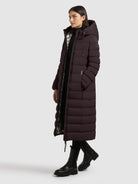 khujo-mantel-simmie2-moody-plum-damen-steppmantel-knielang-slim-fit image 2