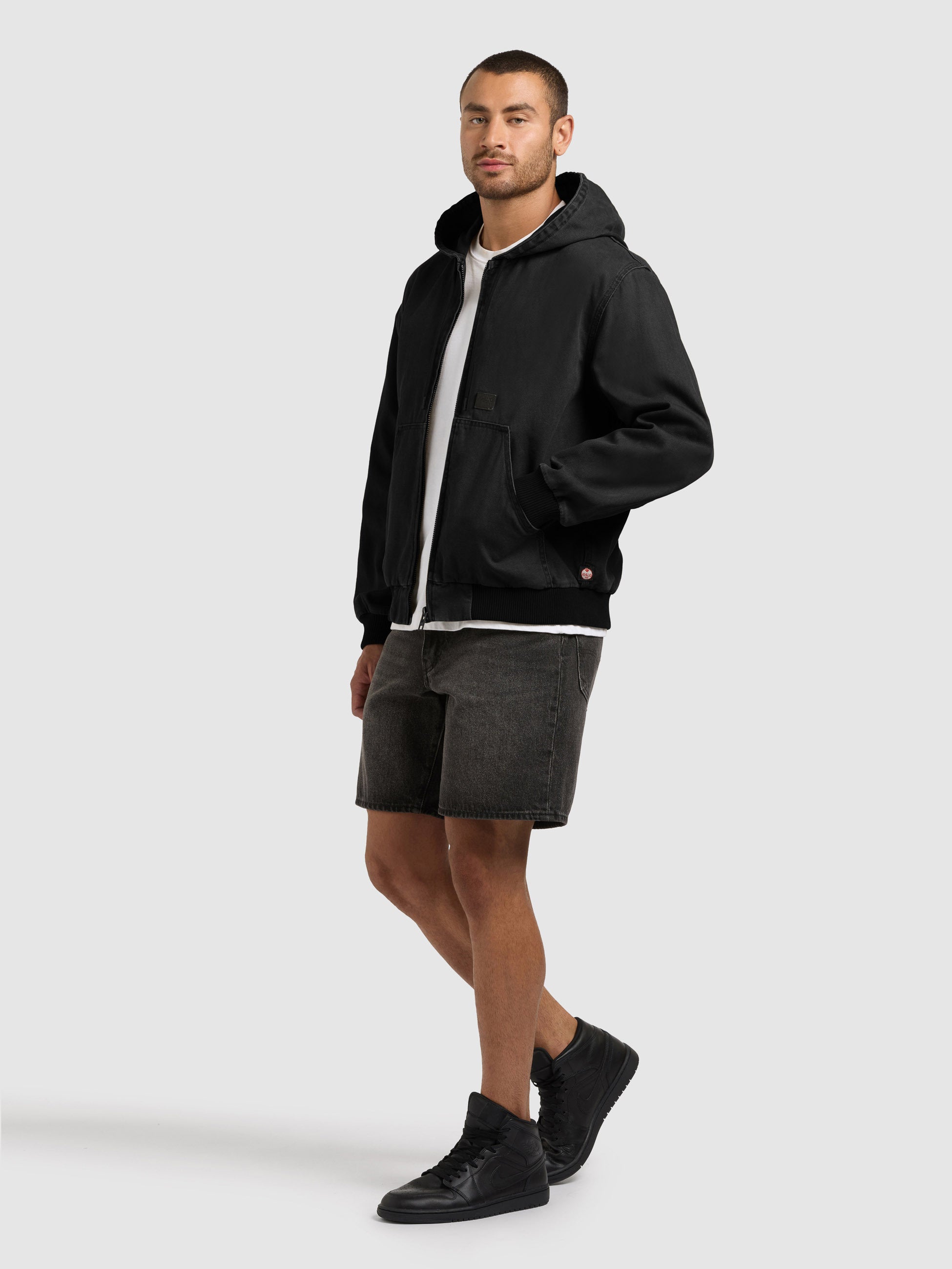 khujo-jacke-rhiis-black-workwear-blouson-aus-baumwoll-canvas-mit-kapuze image 5