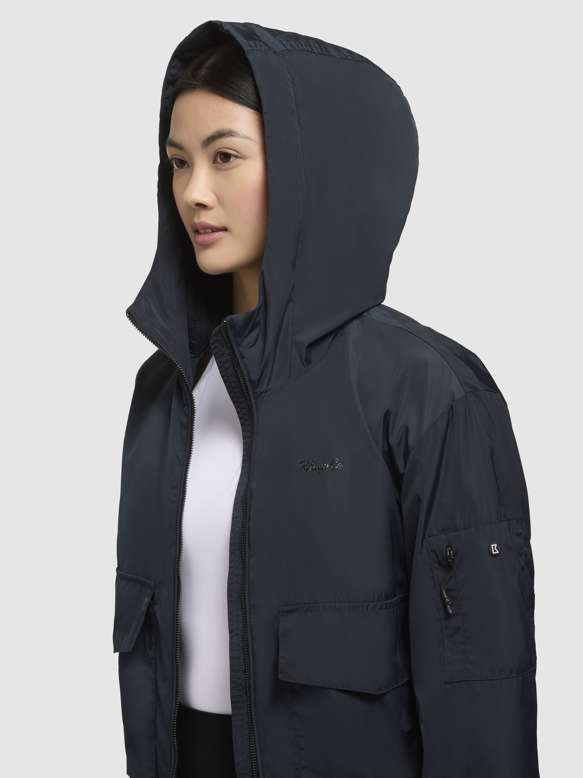 khujo-blousonjacke-anov-damen-bomberjacke-schwarz-doppelte-kapuze image 7