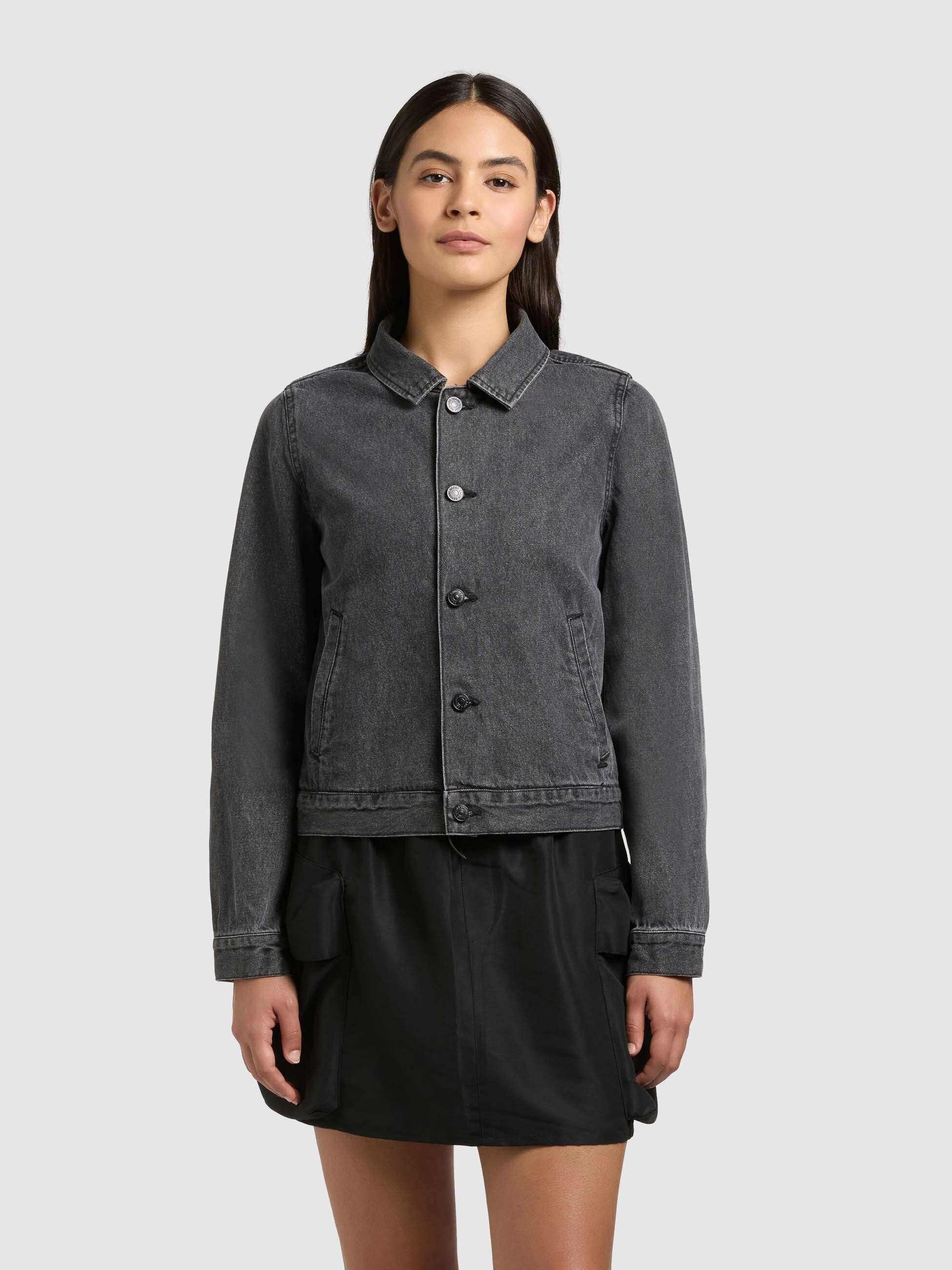 khujo-jacke-renia-jeansjacke-aus-baumwoll-denim-in-dark-grey image 1
