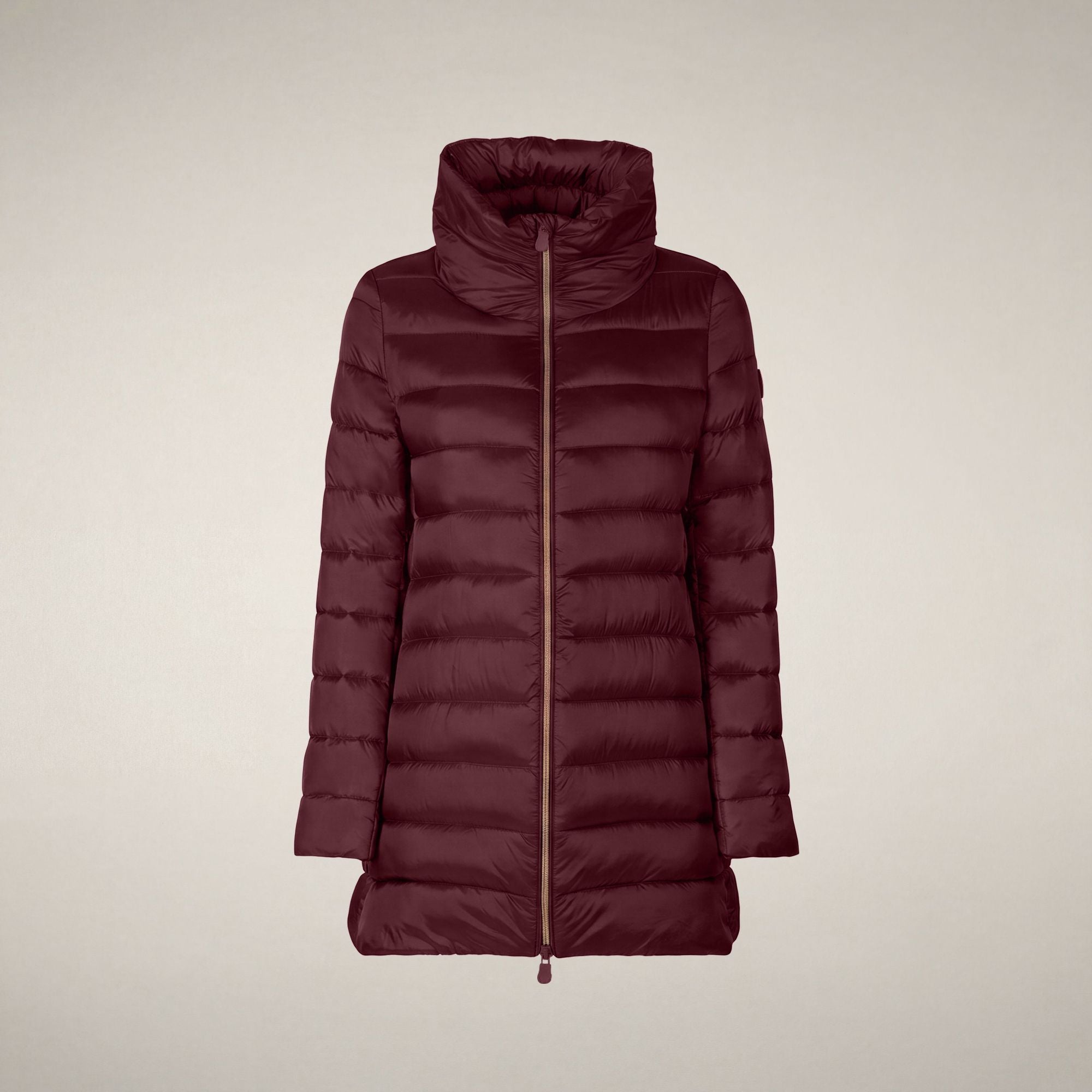 save-the-duck-lydia-damen-daunenmantel-bordeaux-langer-puffer-a-linie image 3
